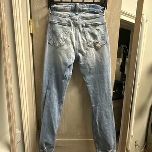 Mother Superior high waisted, straight leg with holes